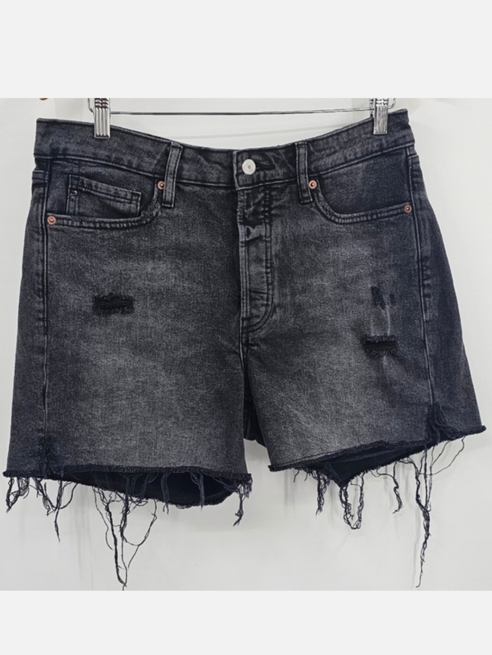 Old Navy High Rise Black Jean Shorts With Smooth Pockets Size 12